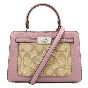 Coach CC977 Signature 2-Way Handbag PVC/Leather Women's COACH